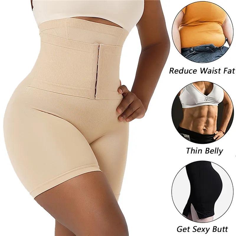 Modelador para mulheres, controle de barriga, modelador corporal, shorts com gancho, levantador de bumbum, calcinha de cintura alta, calcinha emagrecedora